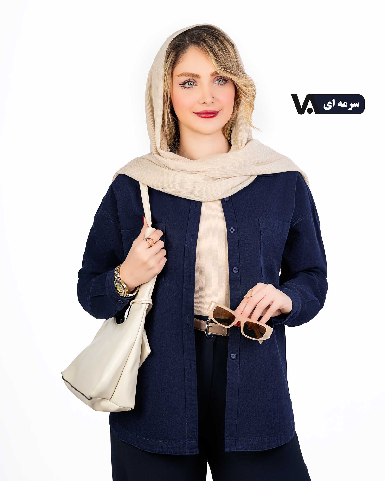 شومیز کتان پایین هلال کد j397