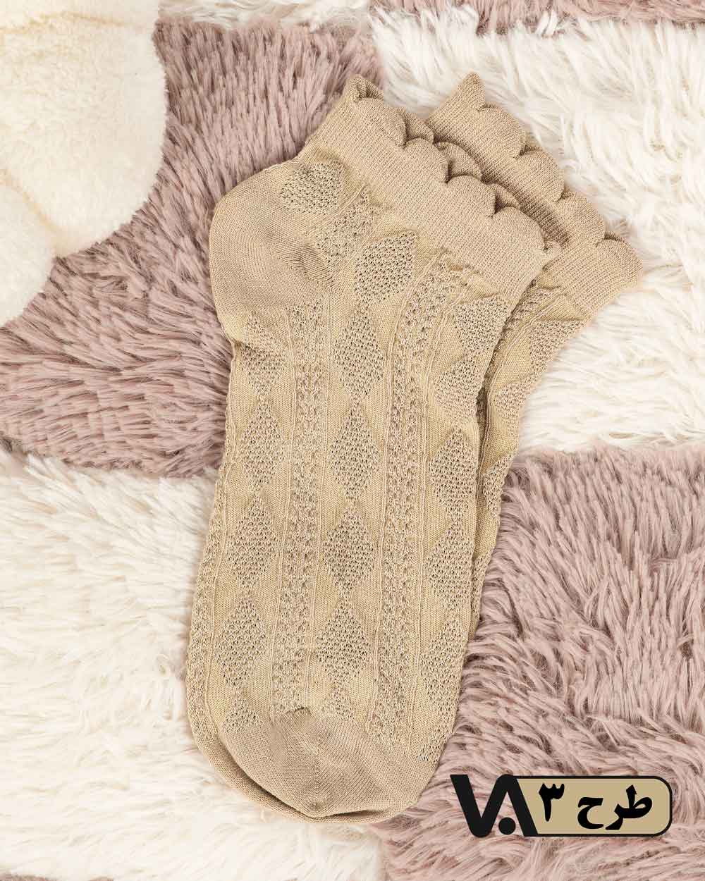 جوراب مچی طرح لوزی کد j448