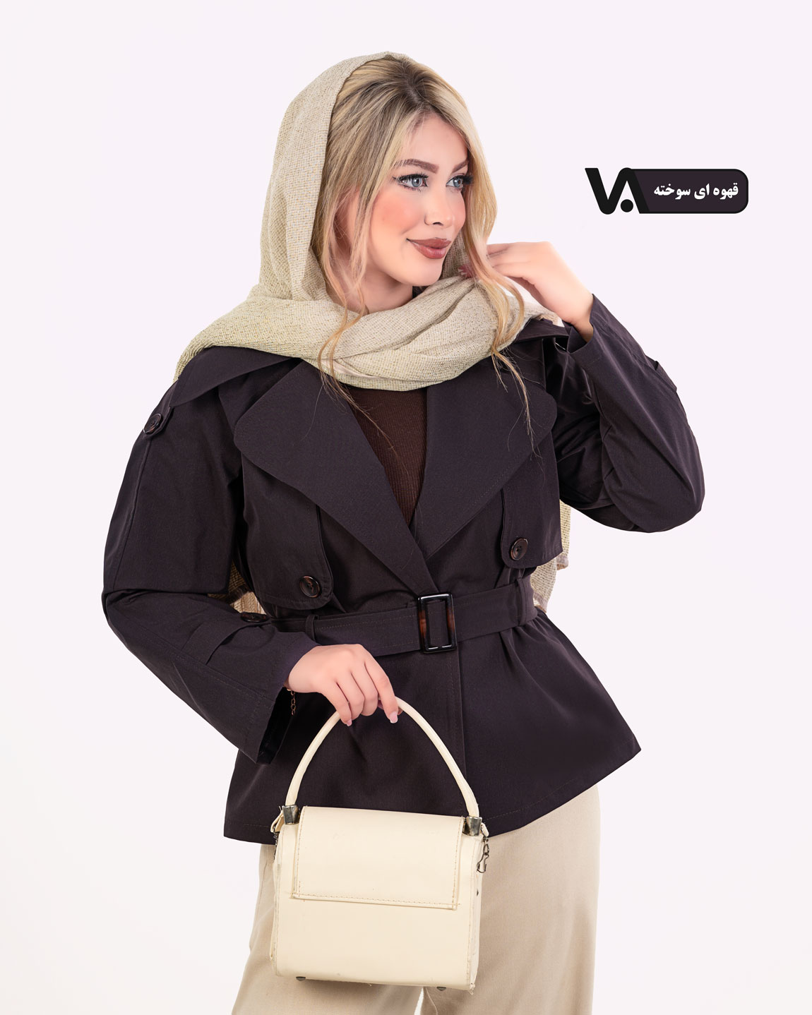 بارانی کتان تیسی دکمه نما کد j276