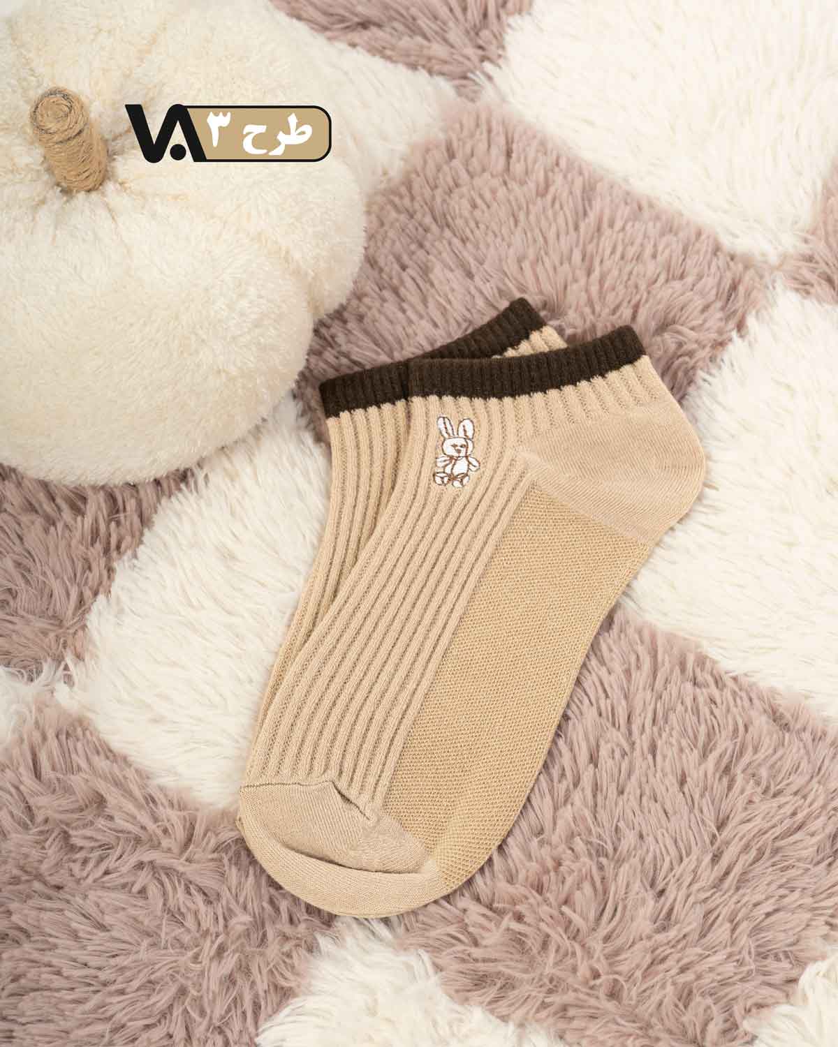 جوراب مچی گلدوزی عروسکی کد j452
