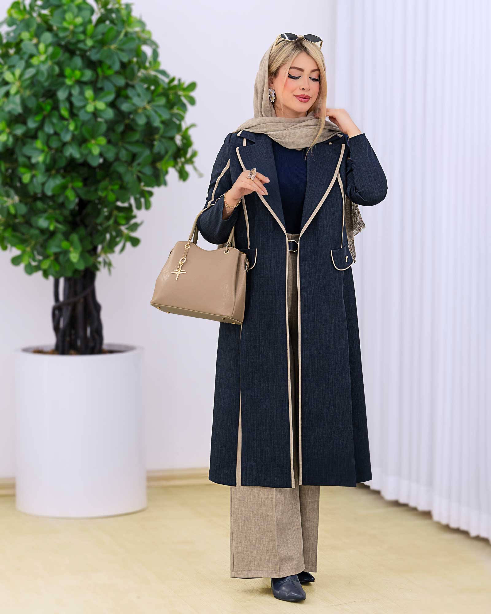 مانتو و شلوار نوار دوزی بزیاق کد j331