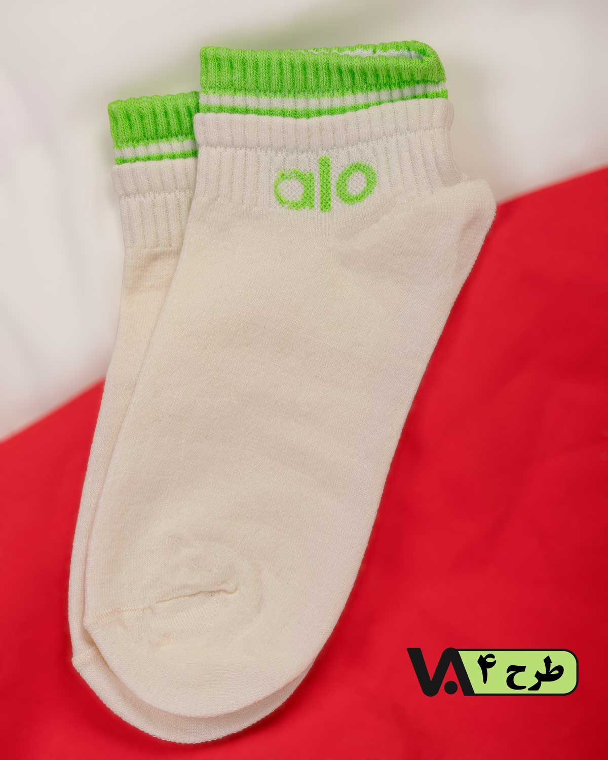 جوراب مچی نخ پنبه طرح alo کد j458