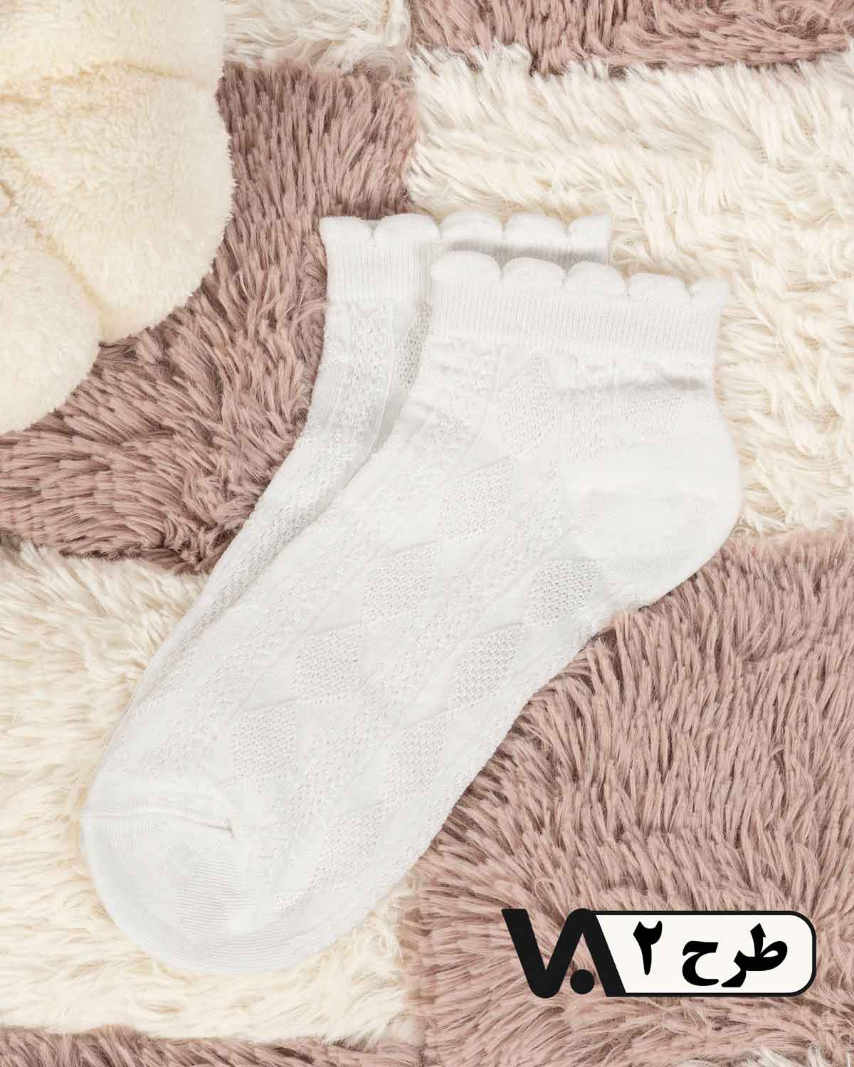 جوراب مچی طرح لوزی کد j448