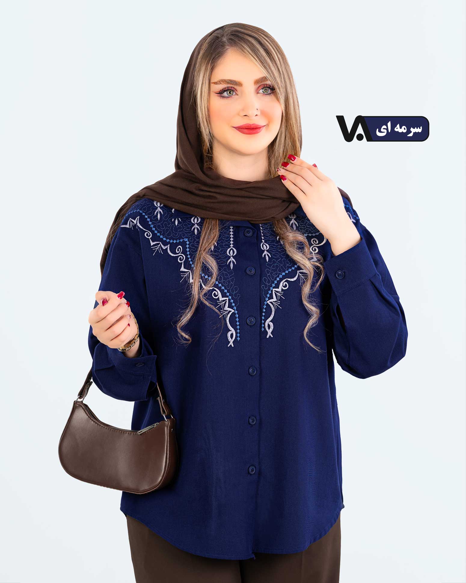 شومیز گلدوزی کتان کد j482