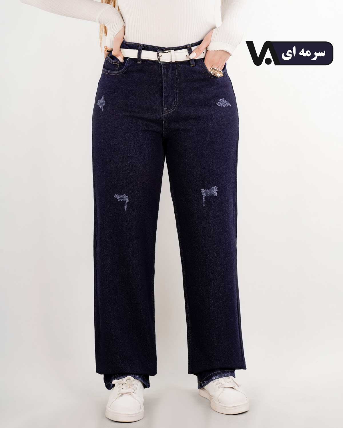 شلوار جین نیم بگ کد j477