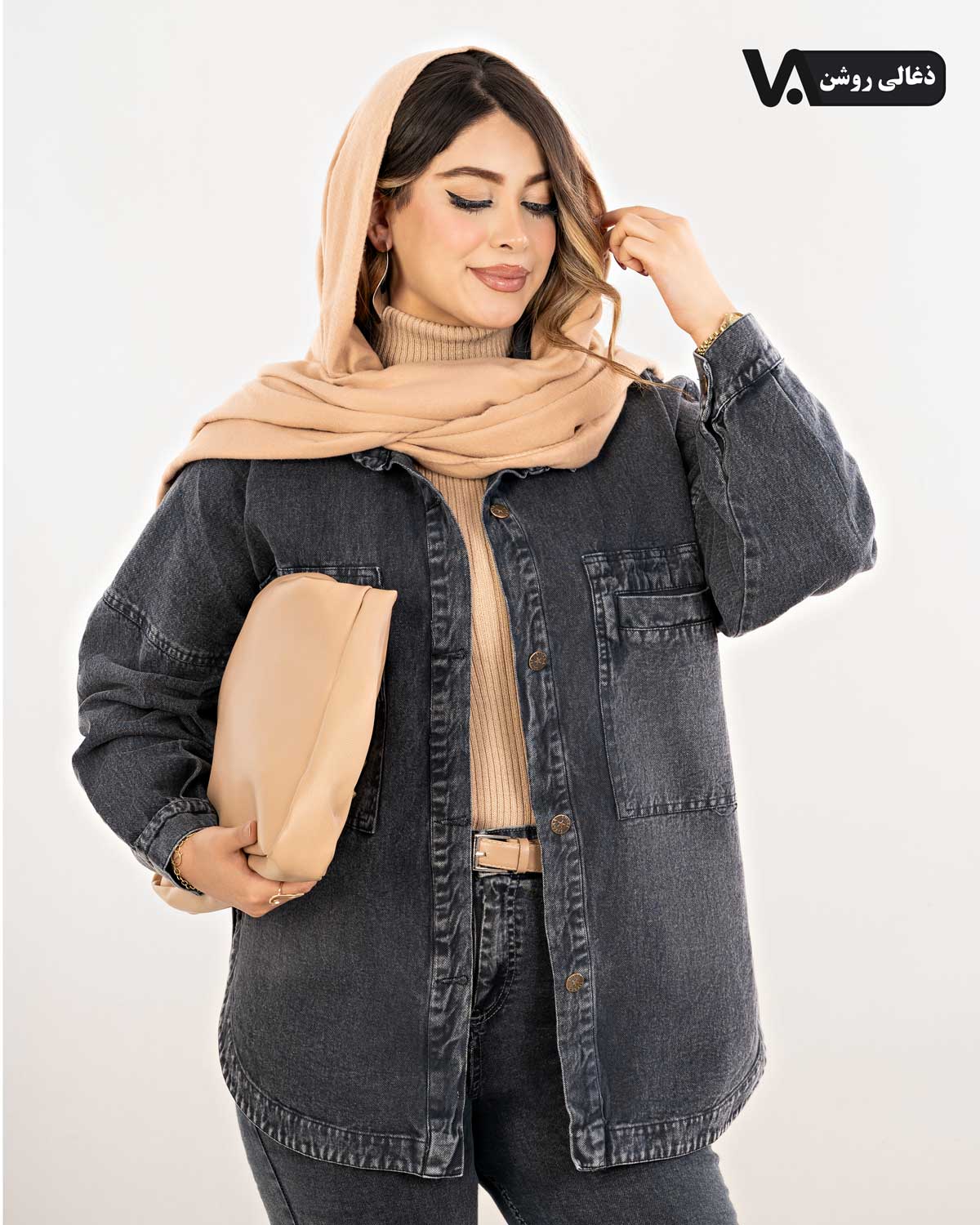 کت جین پایین هلال دار کوتاه کد - i161