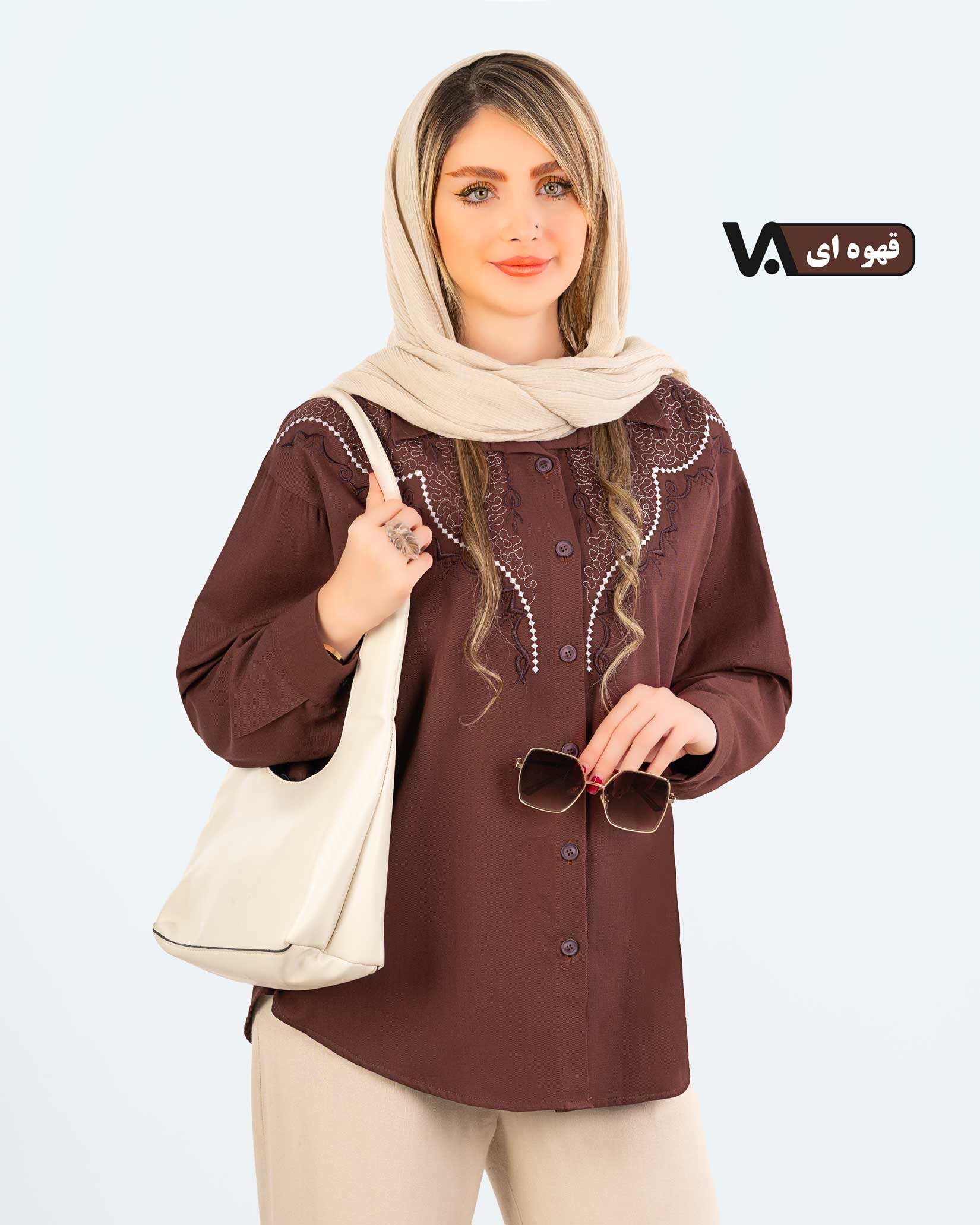 شومیز گلدوزی کتان کد j482