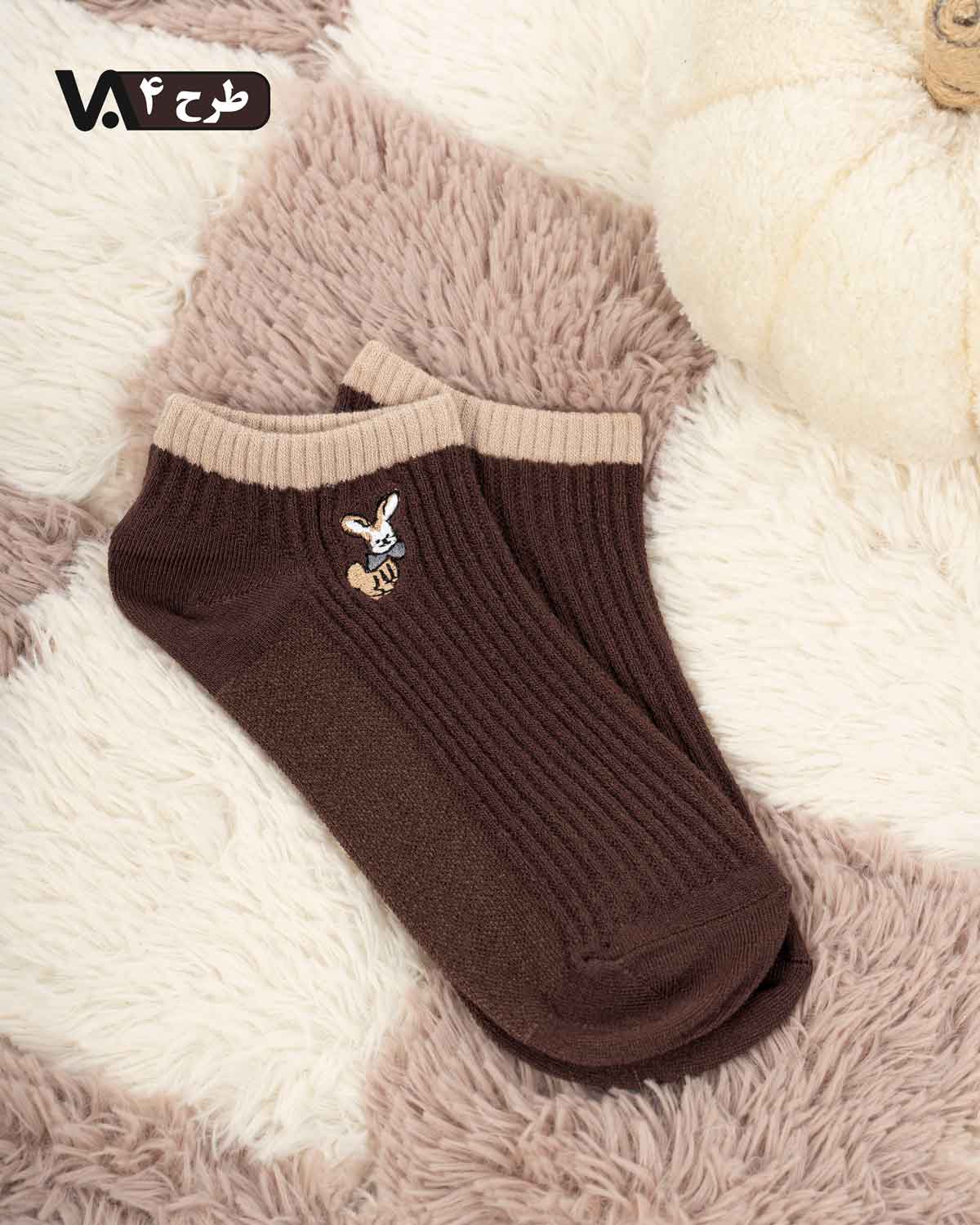 جوراب مچی گلدوزی عروسکی کد j452