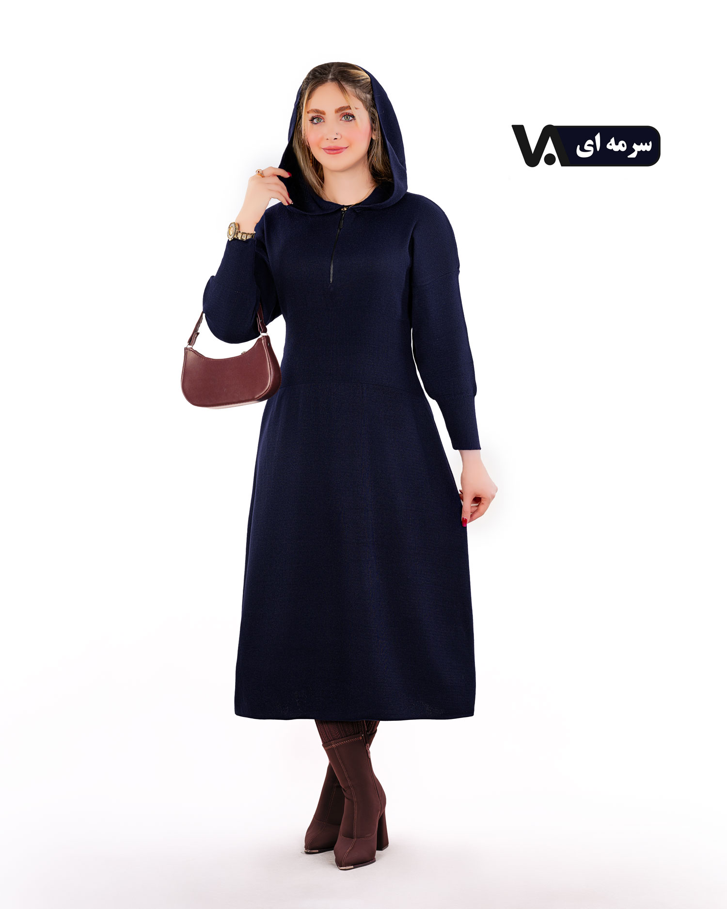 بافت ماکسی کلاه دار کد j410
