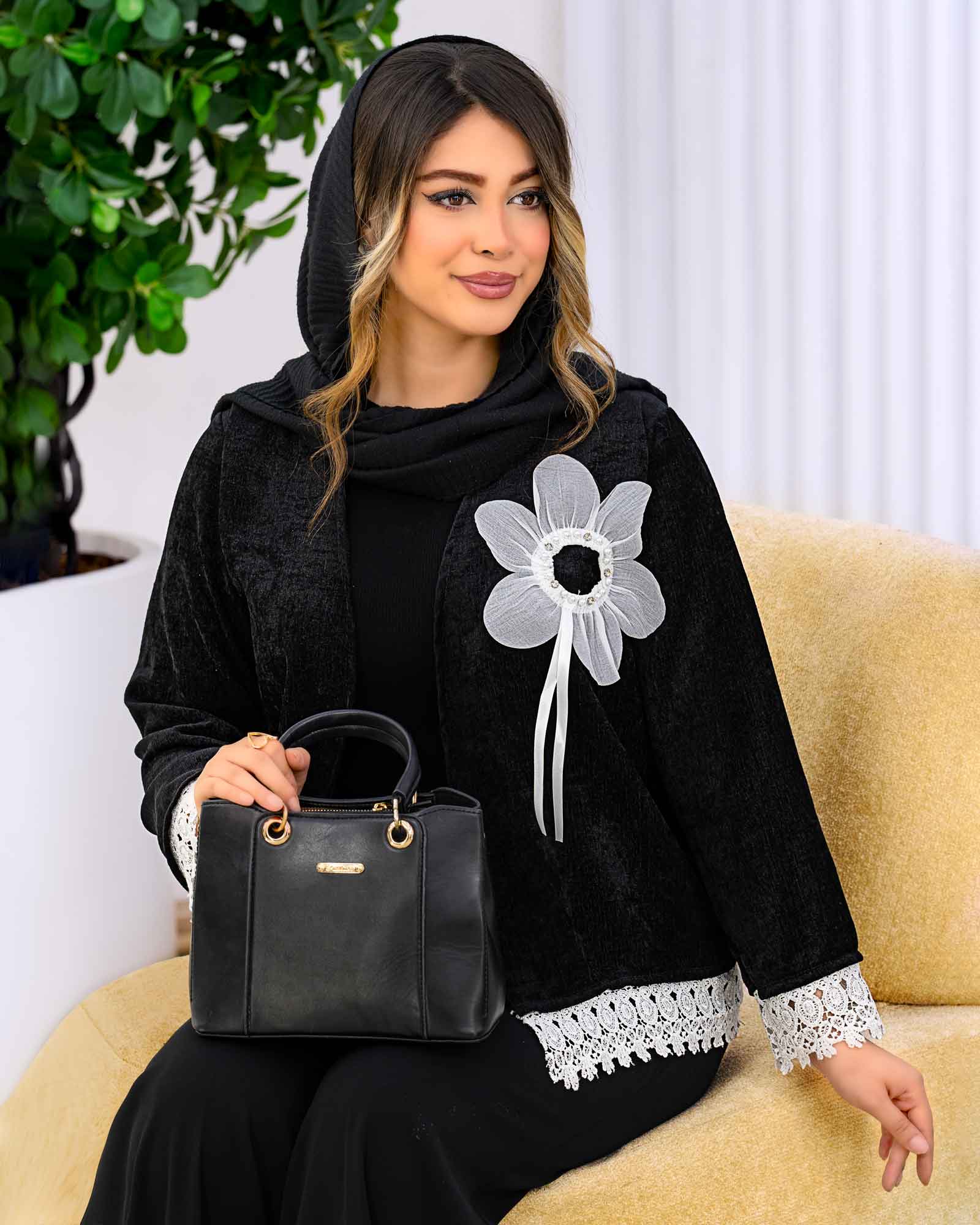 کت مخمل جلوباز گلدار کد j408
