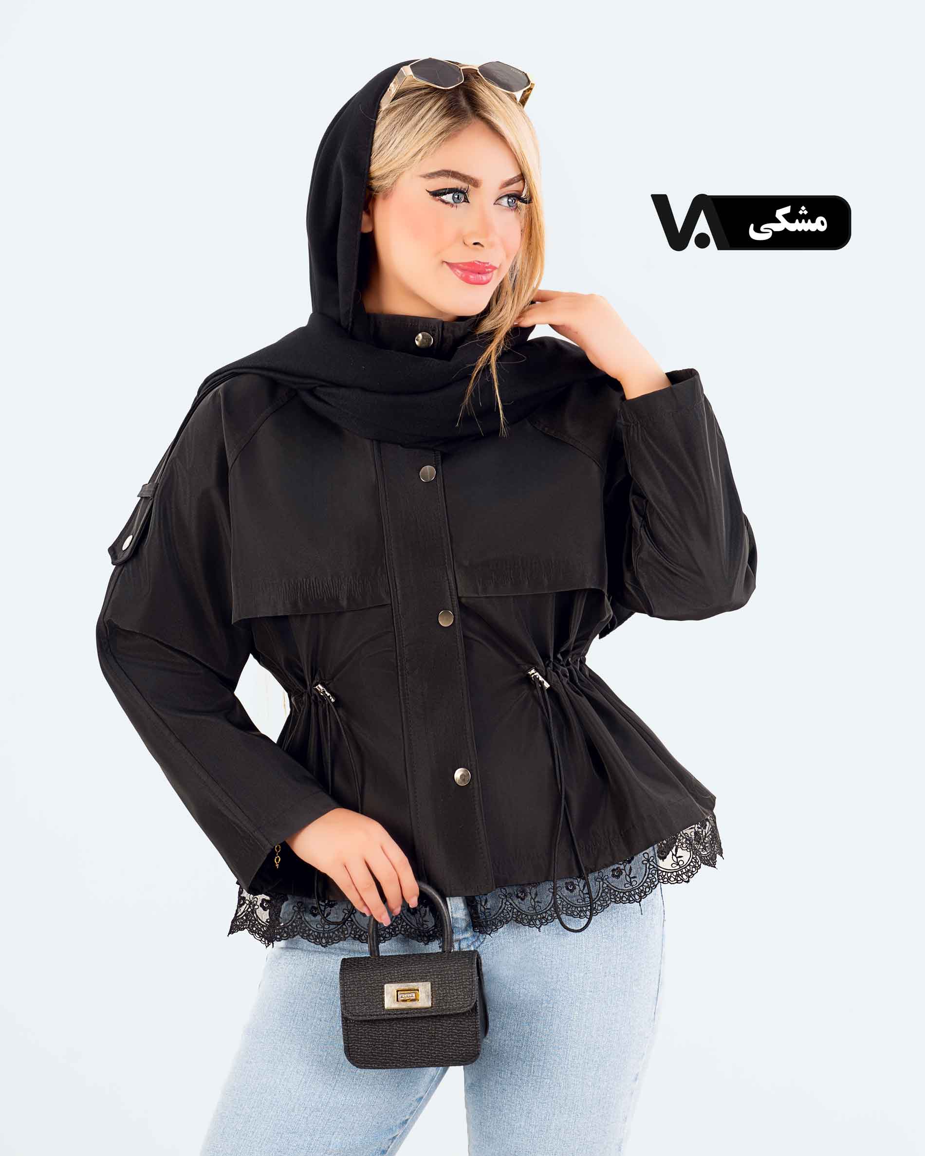بارانی آسترکشی دانتل دار کد j525