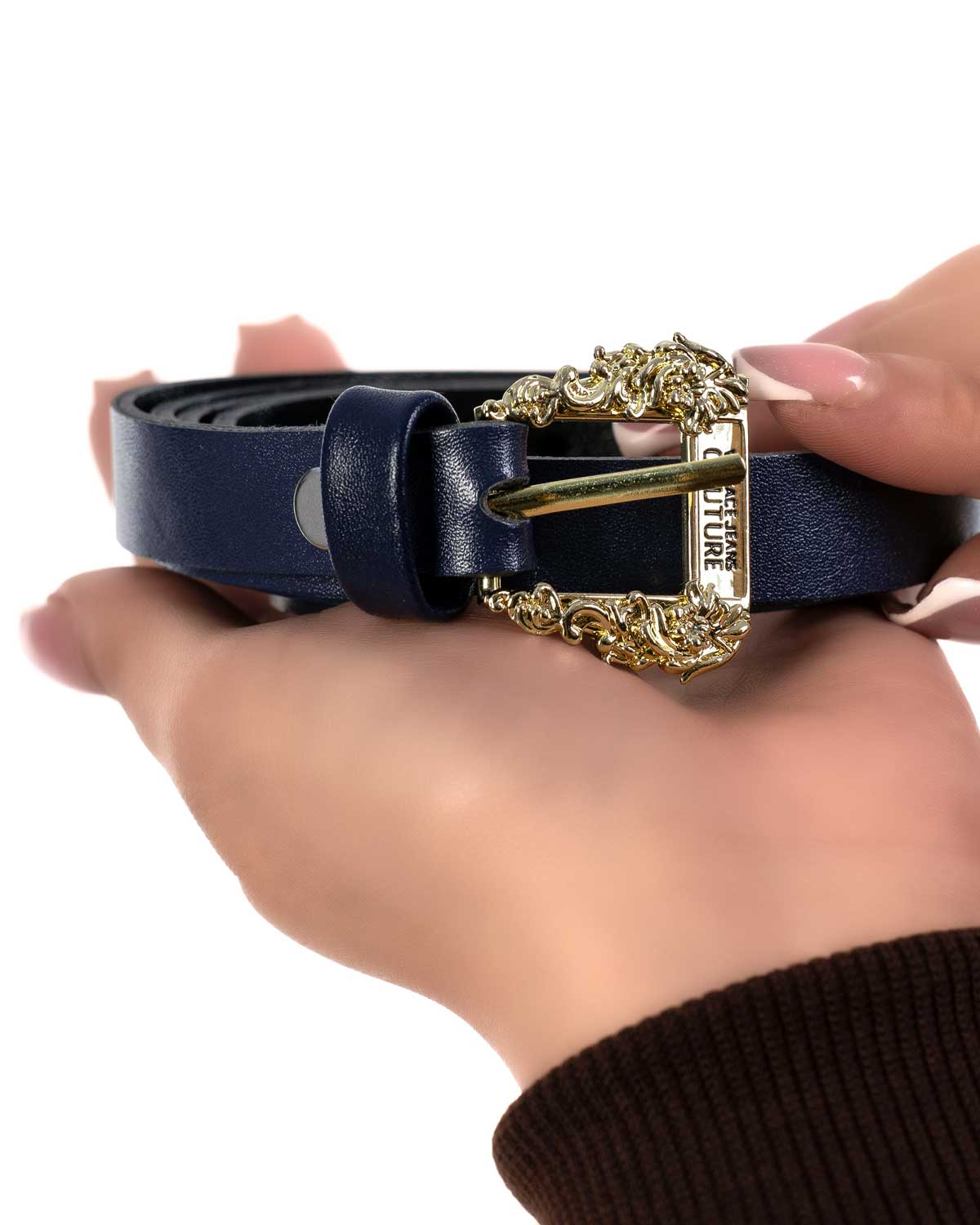 کمربند چرم 1.5 سانتی سگک گلدار کد j522