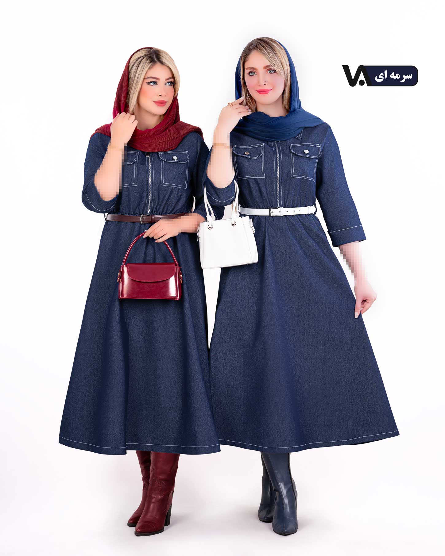 پیراهن جین بلند زیپ دار کد j529