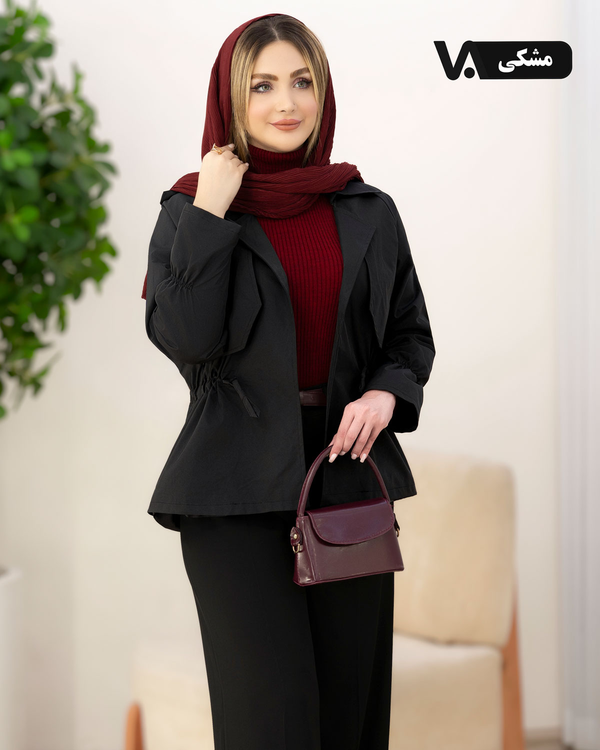 بارانی کتان تیسی کمر گت آستردار کد j514