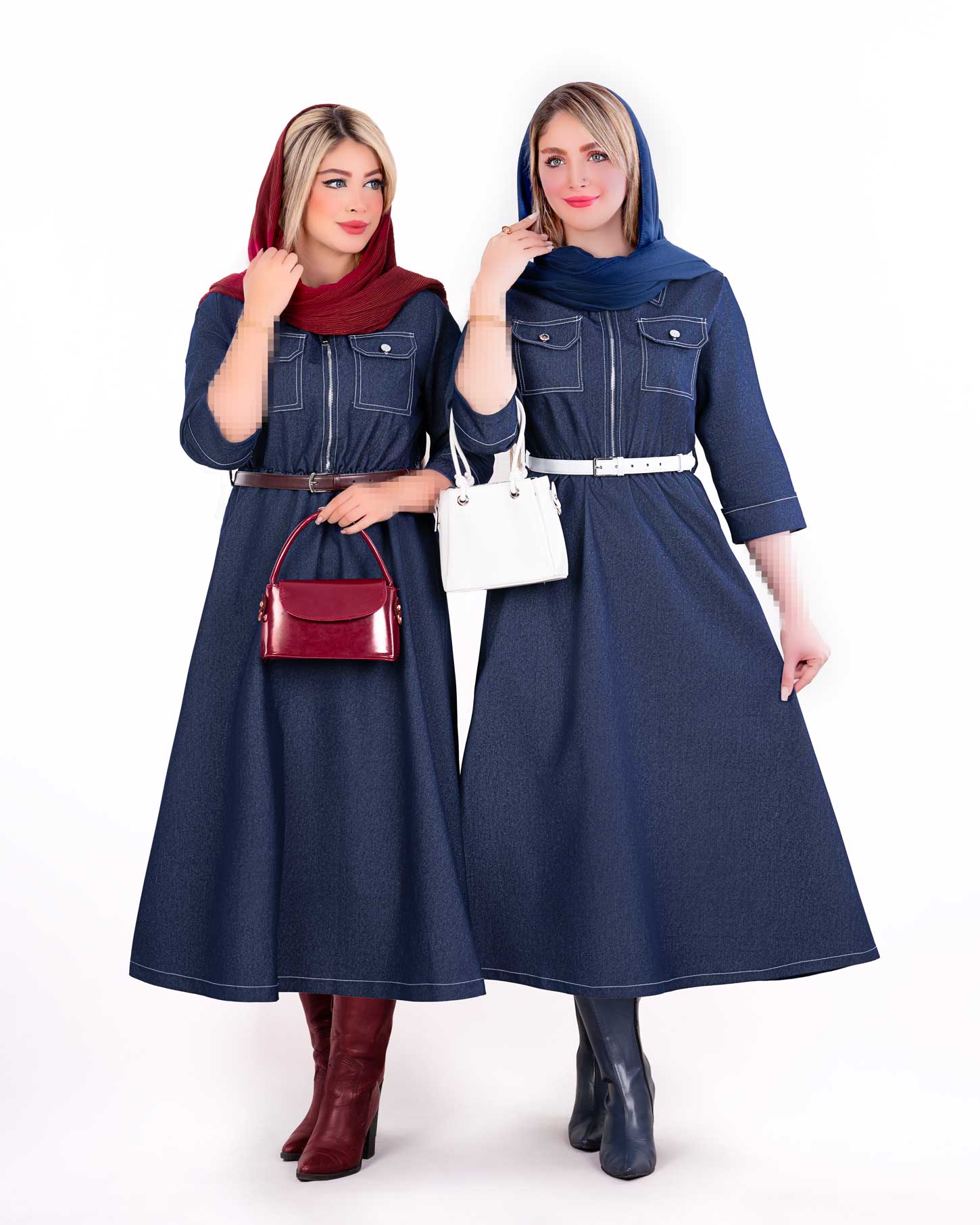 پیراهن جین بلند زیپ دار کد j529