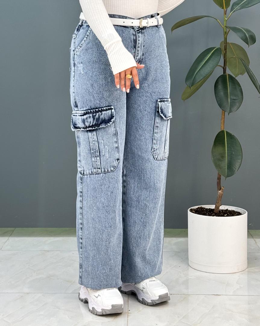 شلوار جین کارگو کد e676