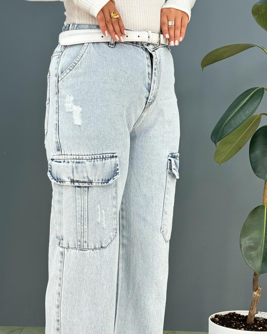 شلوار جین کارگو کد e676