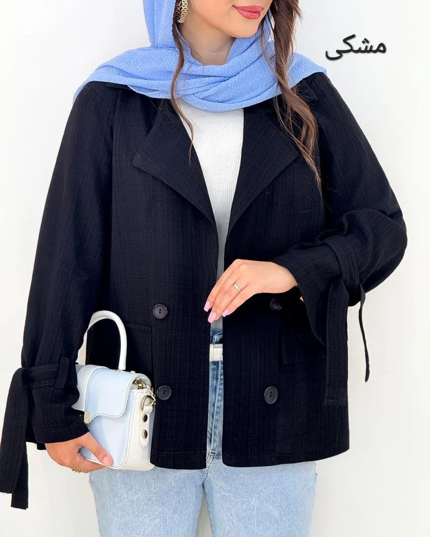 مانتو یقه انگیسی آستین بند دار کد h41