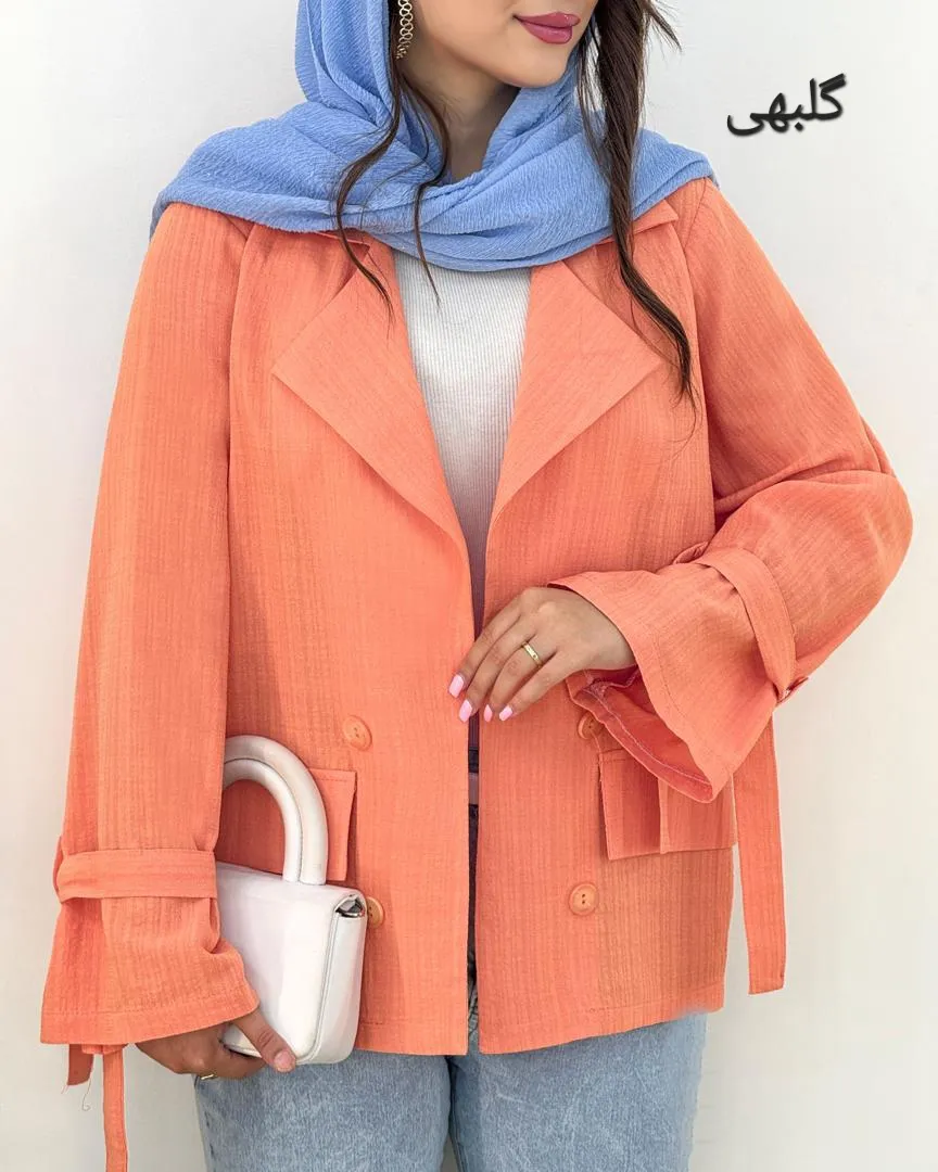 مانتو یقه انگیسی آستین بند دار کد h41