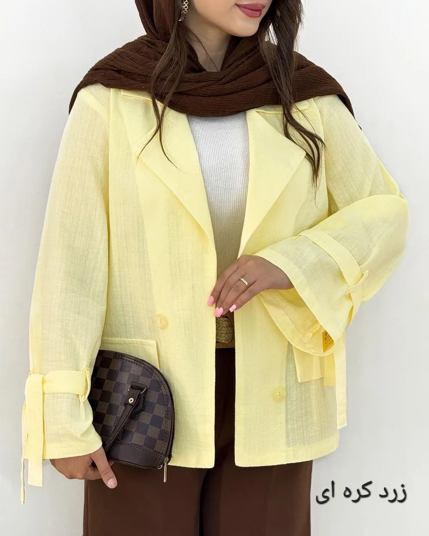 مانتو یقه انگیسی آستین بند دار کد h41