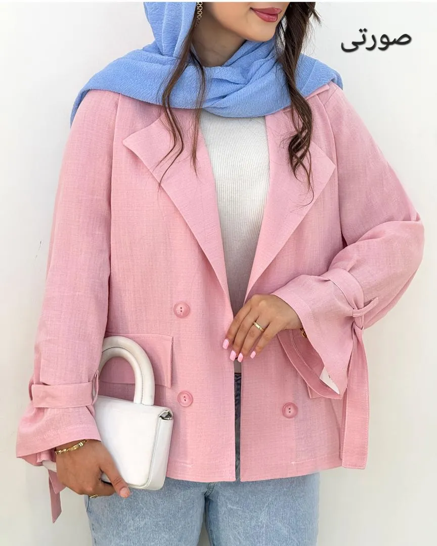 مانتو یقه انگیسی آستین بند دار کد h41