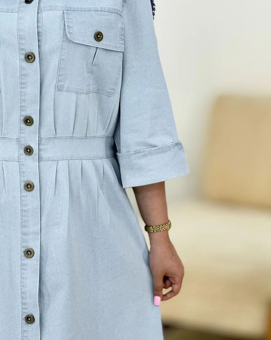 مانتو آستین پاکتی دو جیب کد h44