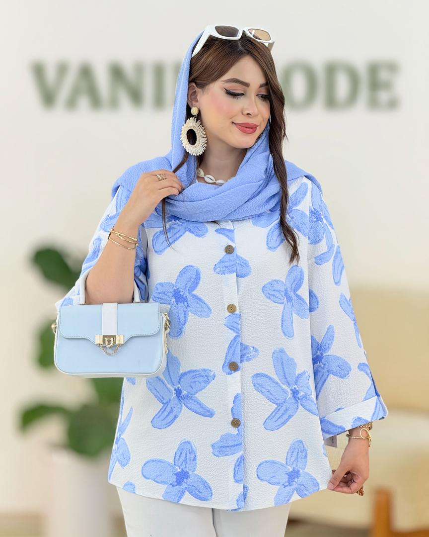 شومیز ینزی آستین پاگون دار کد h205