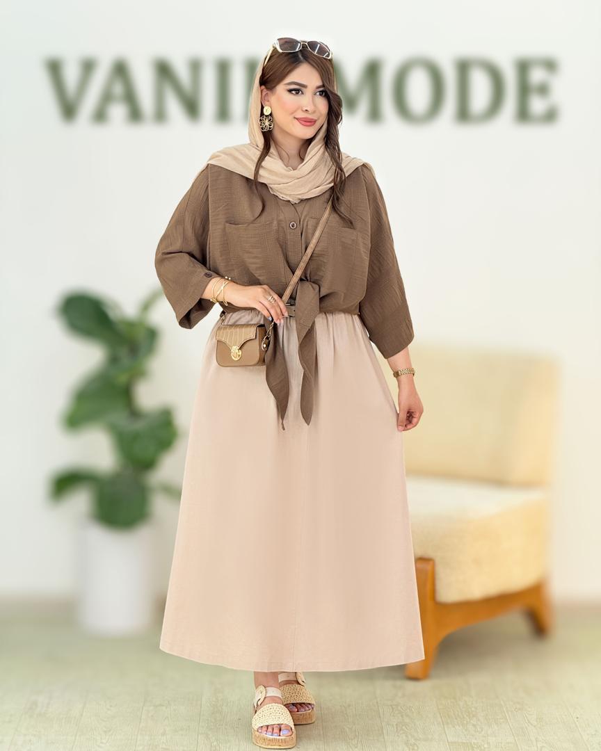 شومیز گره ای دکمه نما کدh208