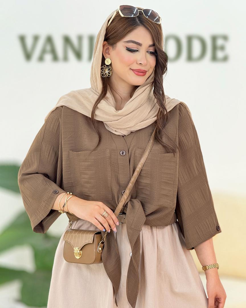 شومیز گره ای دکمه نما کدh208