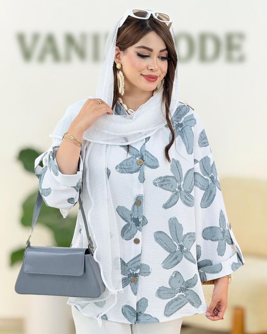 شومیز ینزی آستین پاگون دار کد h205