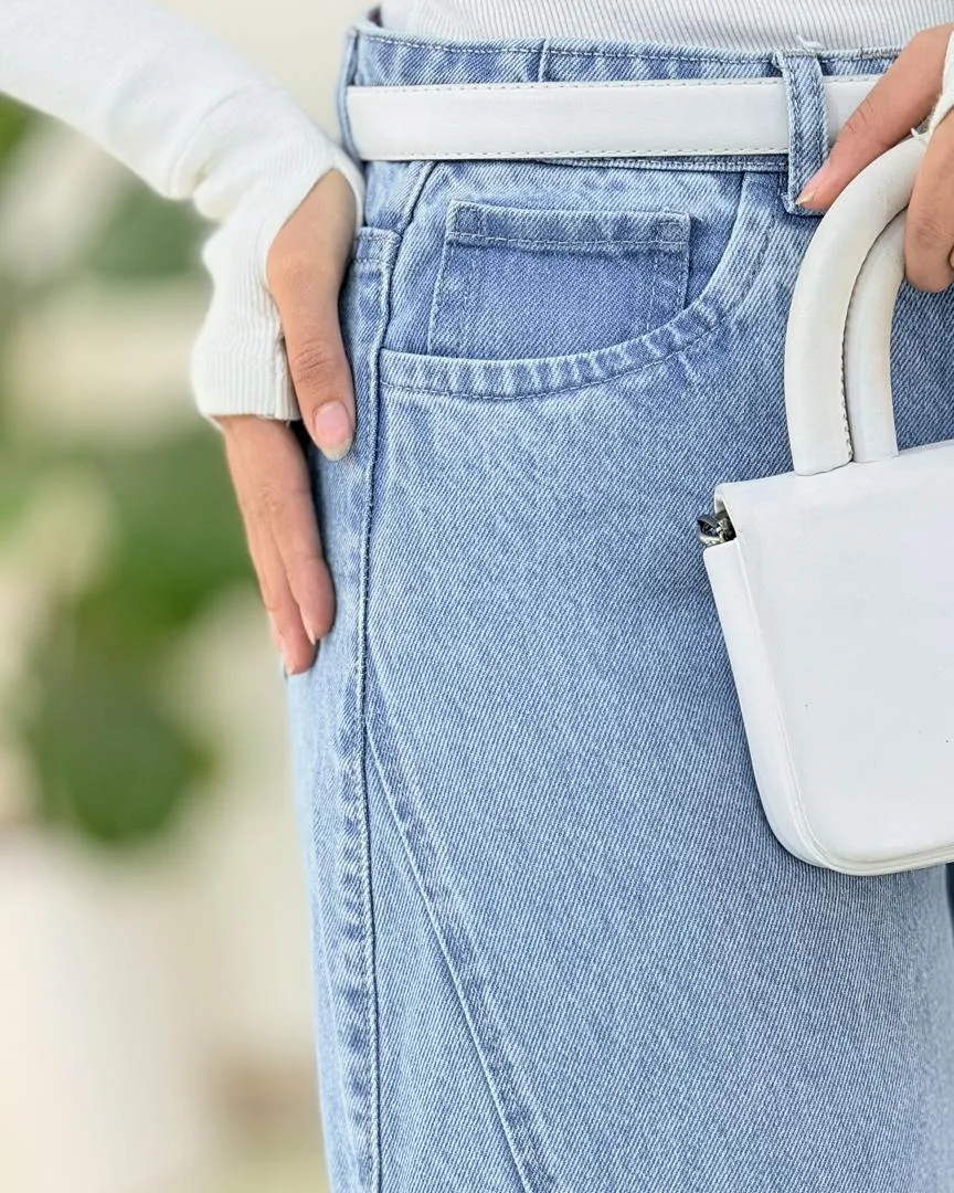 شلوار فول بگ آبی یخی کدG930