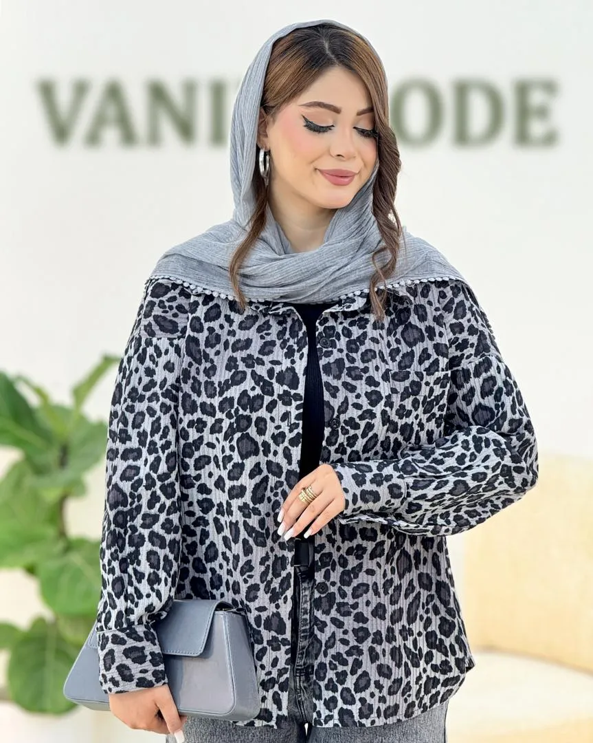 شومیز پلنگی پیلی دار کدh319