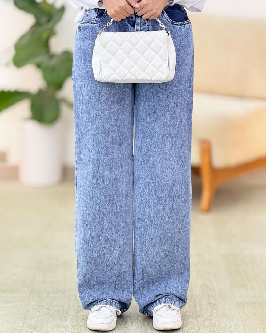 شلوار جین نیم بگ فیتا کد g682