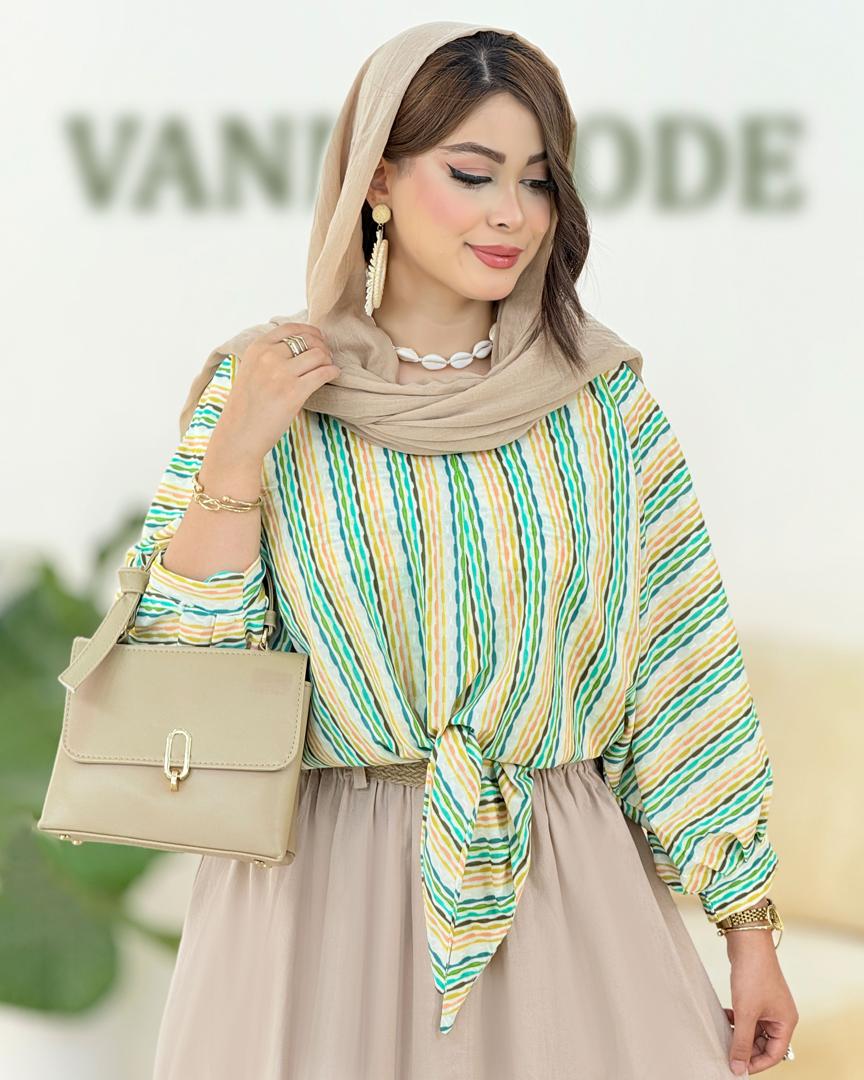 شومیز راه راه کوک دوزی کد h159