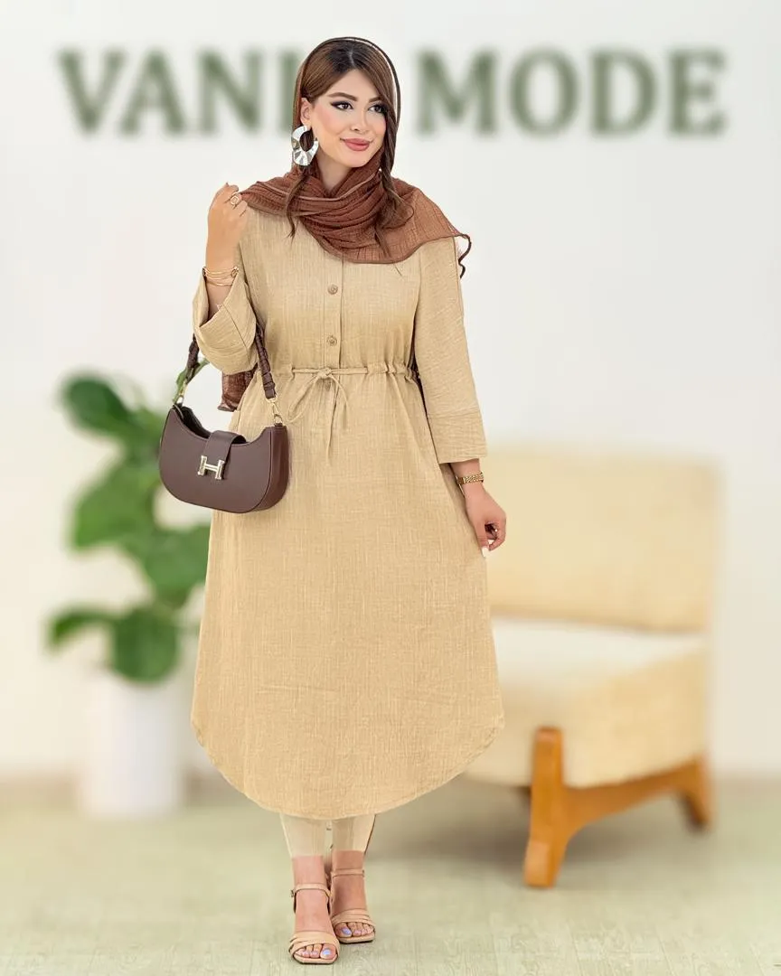 مانتو بلند شانتون دیپلمات کمربنددار