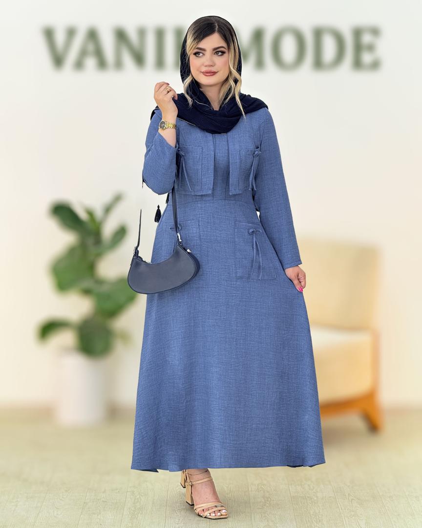 ست کت یقه گرد و سارافون بغل زیپ دار کد H255