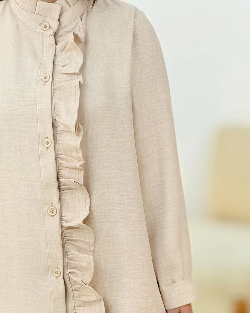 ست شومیز عروسکی و شلوار واید پیلی دار کد h218