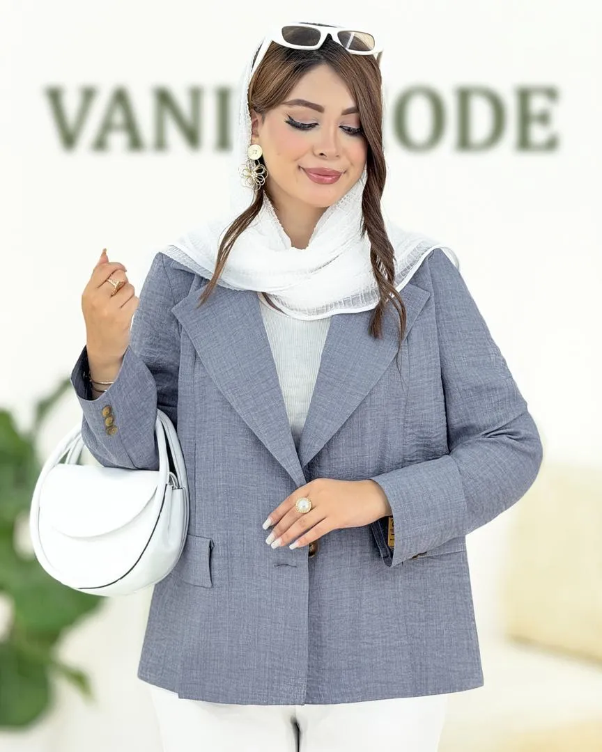 کت جلو چاک دار شانتون ژاکارد کدh292