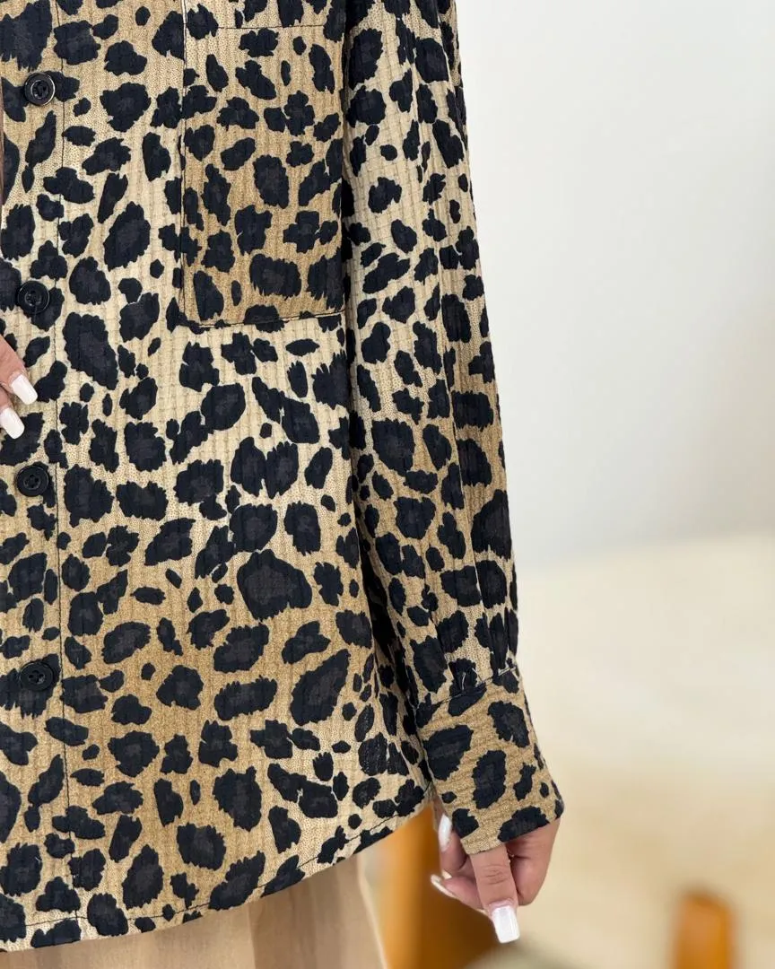 شومیز پلنگی پیلی دار کدh319