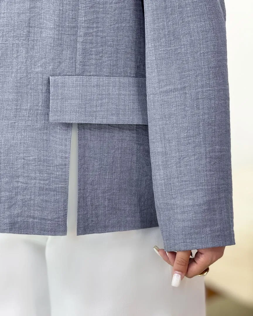 کت جلو چاک دار شانتون ژاکارد کدh292