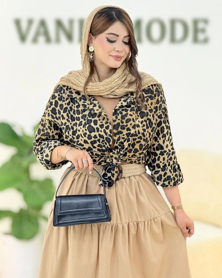 شومیز پلنگی پیلی دار کدh319