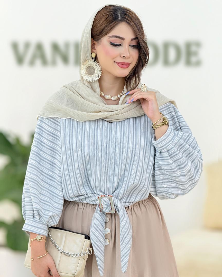 شومیز راه راه کوک دوزی کد h159