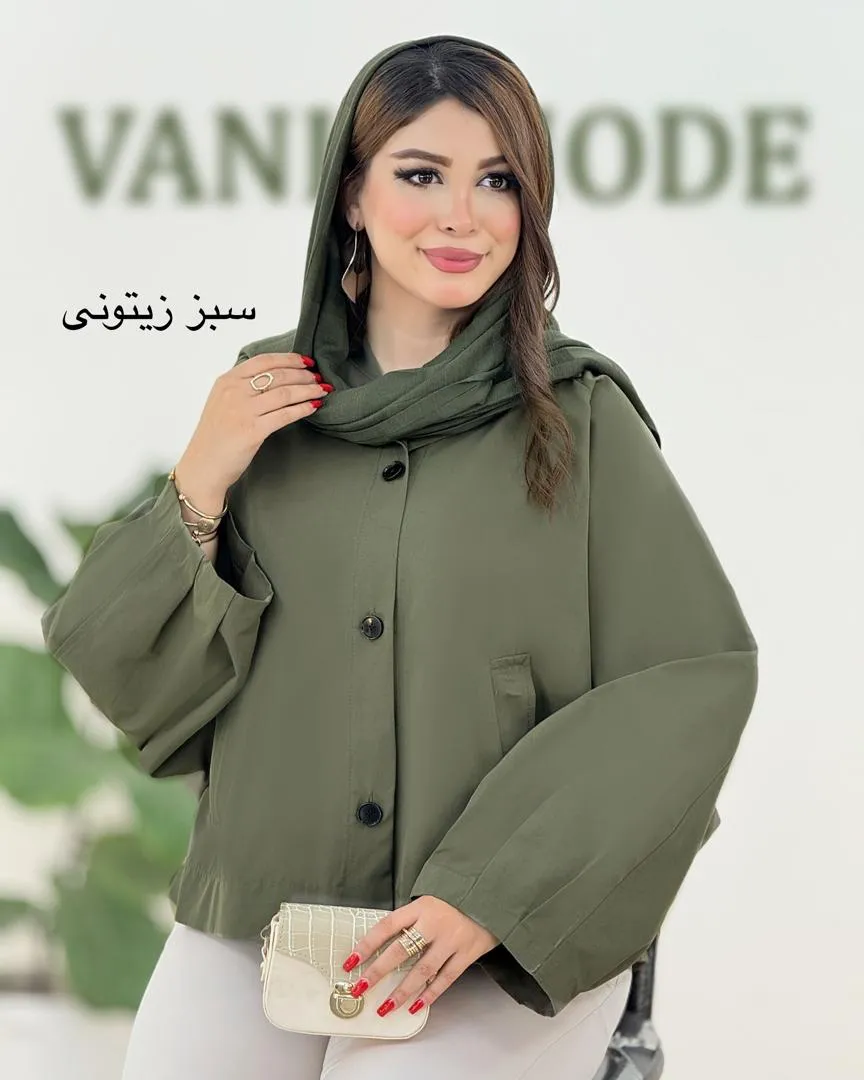 بارانی خفاشی کتان آستین سرخود کد H385