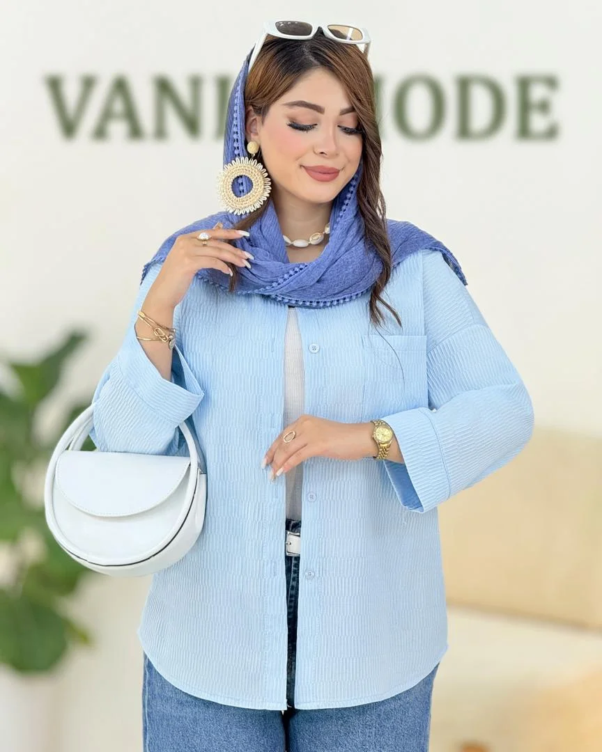 شومیز آستین مچ دار تک جیب کدh353