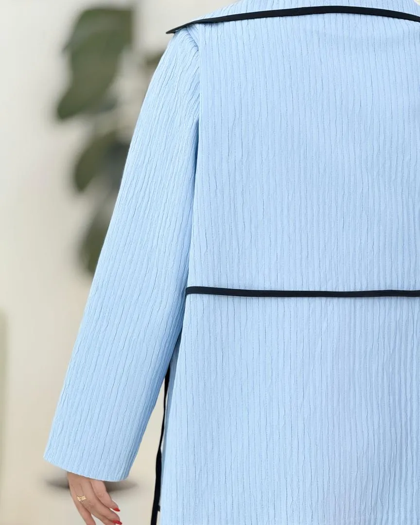 مانتو ژاکارد بارلی یقه عروسکی کد H387