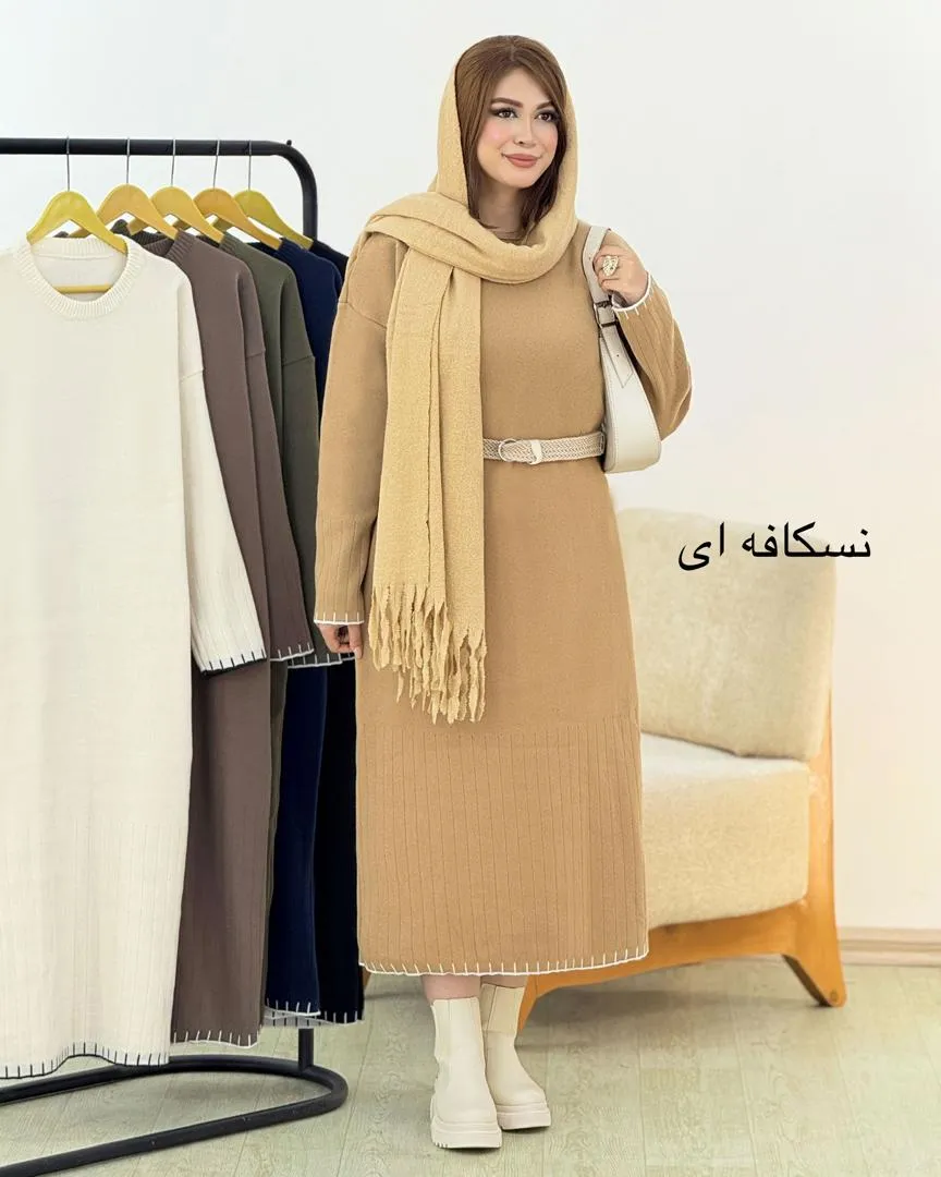 کفتان بلند نوار دوزی بافت کد h391