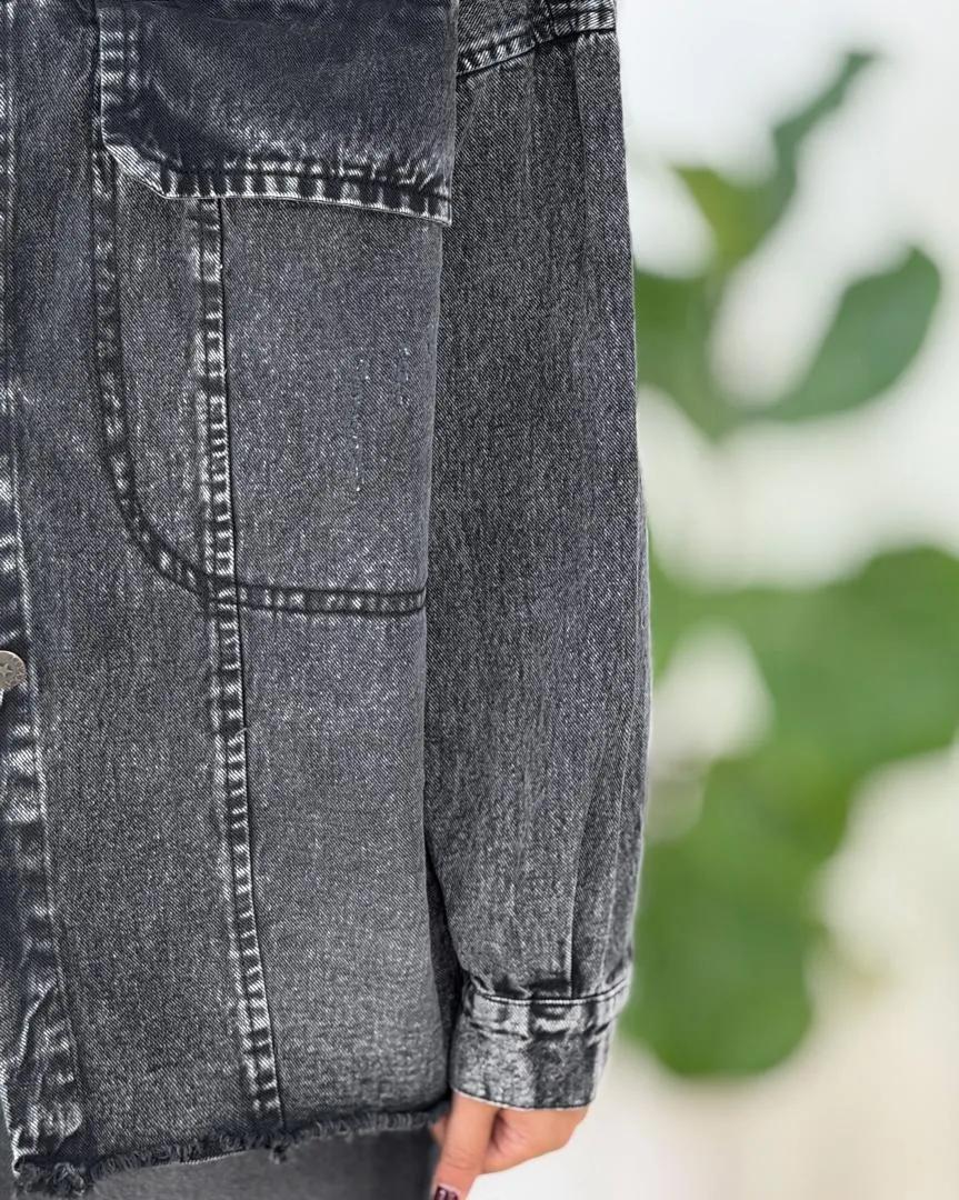 مانتو جین پایین ریش کد H539