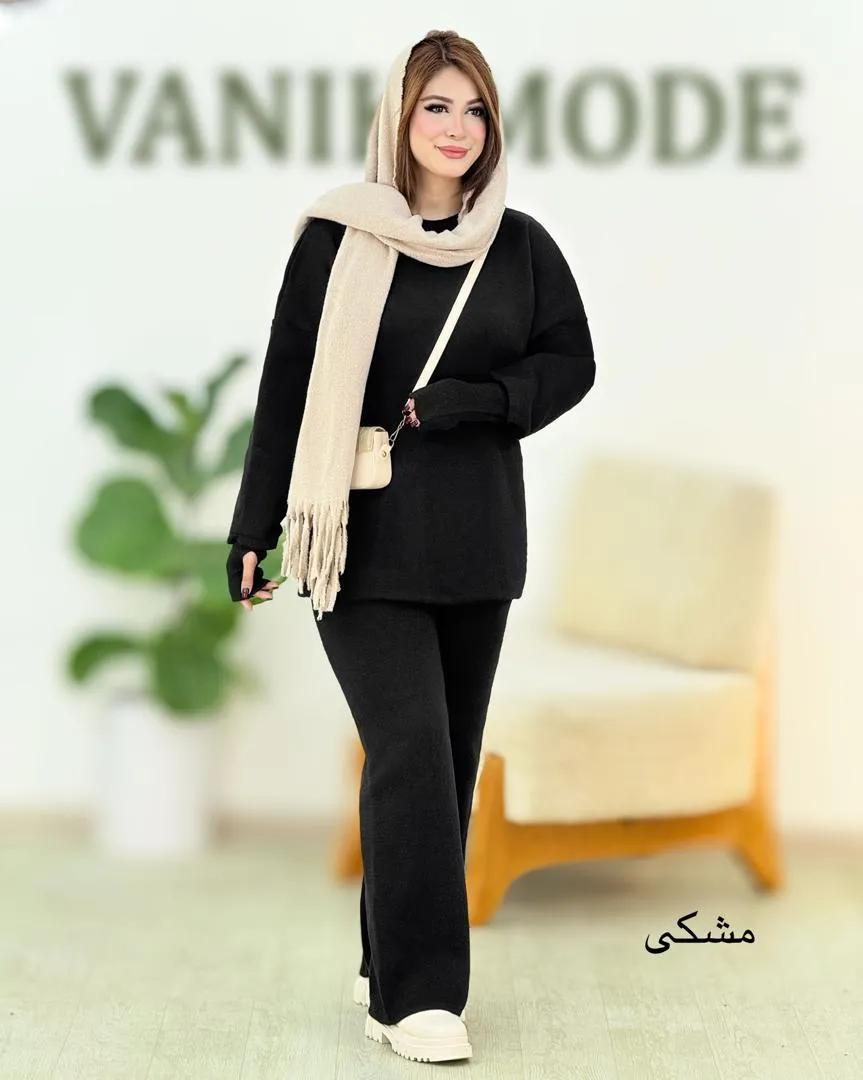 بلوز شلوار بافت فینگر دار زنانه کد H624