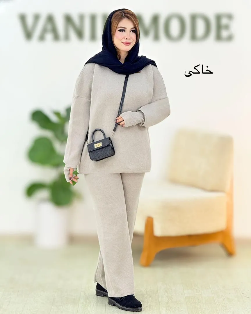 بلوز شلوار بافت فینگر دار زنانه کد H624