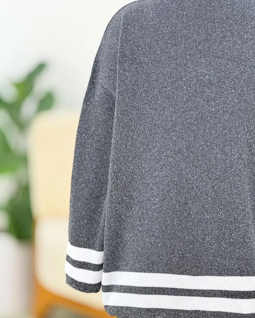 ست بلوز شلوار بافت پایین راه راه کد h521